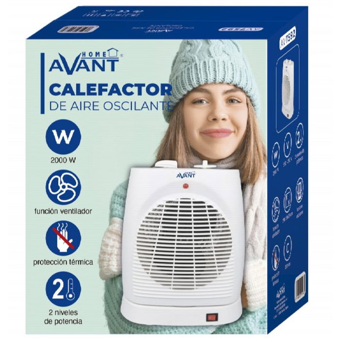 Avant Calefactor de Aire Portátil Oscilante 2000W AV7592